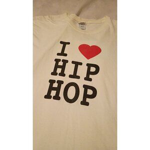 I Love Hip Hop White Short-Sleeve T-Shirt Gildan Heavy Cotton Size XL